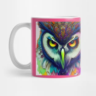 Graphic Novel Comic Book Art Style Owl Mug